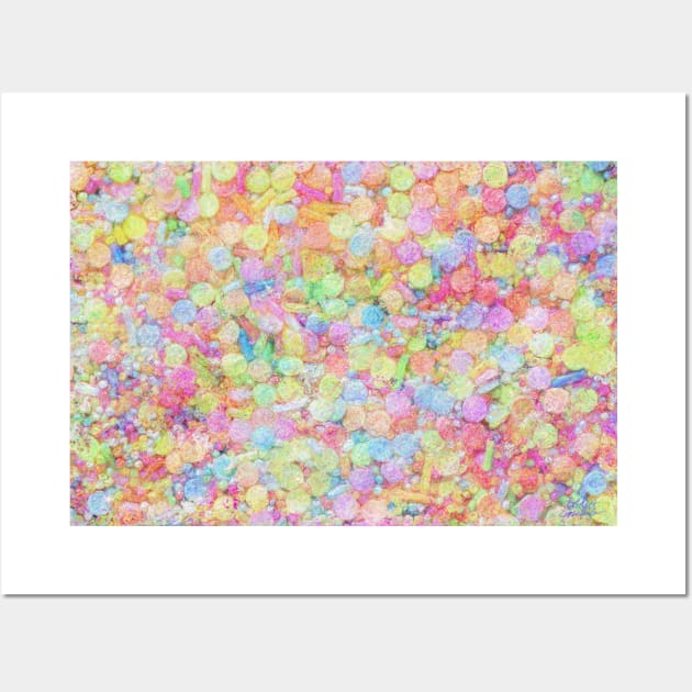 Candy Sprinkles All Over Impressionist Painting Wall Art by BonBonBunny